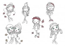 Stickserie - Herbst Girls